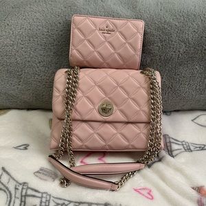 Small pink Kate spade quilted bag